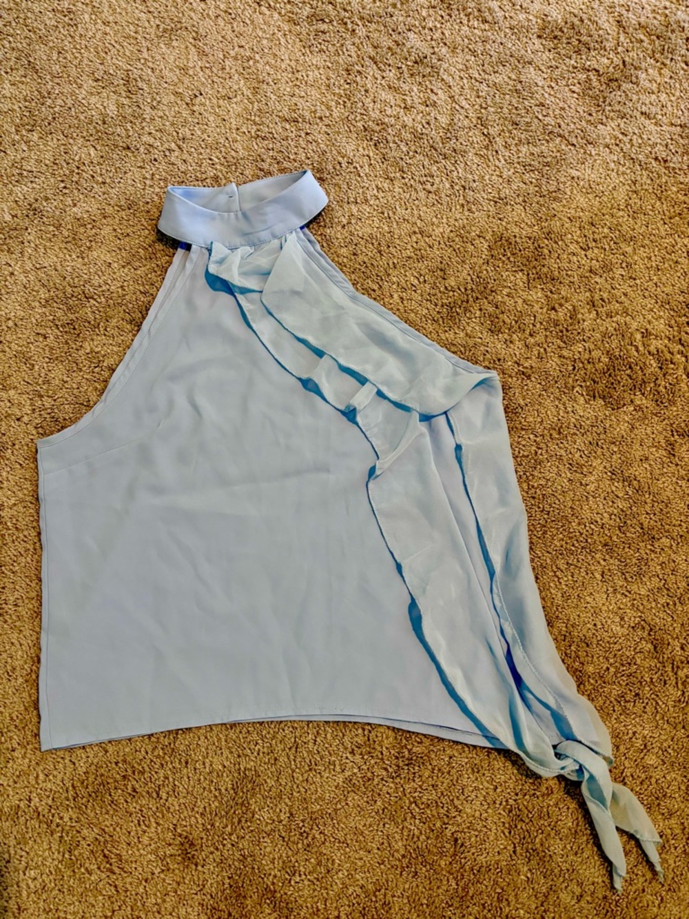 Light Blue, sleeveless, chiffon top. NWOT